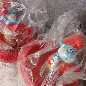 Smurf Themed Red and Blue Toy Set Selling Each One For $30 Each